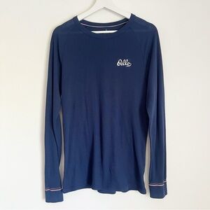 ODLO Active Warm Base Layer Long Sleeve Stripes Top Blue Retro Ski Men’s L